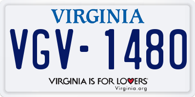 VA license plate VGV1480