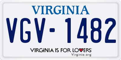 VA license plate VGV1482