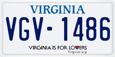 VA license plate VGV1486