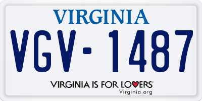VA license plate VGV1487