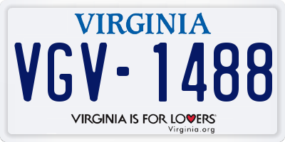 VA license plate VGV1488