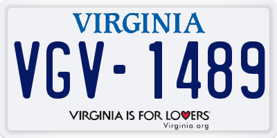 VA license plate VGV1489