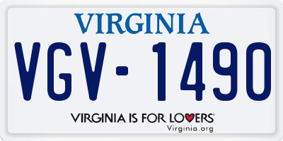 VA license plate VGV1490