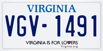 VA license plate VGV1491