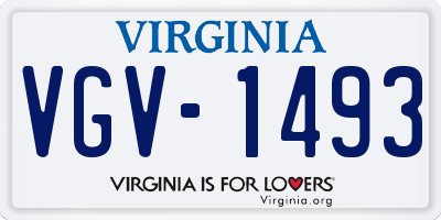 VA license plate VGV1493