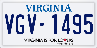 VA license plate VGV1495