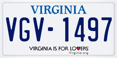 VA license plate VGV1497