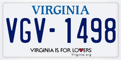 VA license plate VGV1498