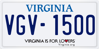VA license plate VGV1500
