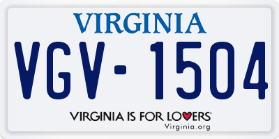 VA license plate VGV1504