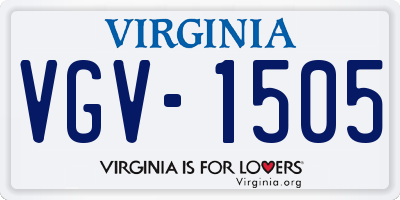 VA license plate VGV1505