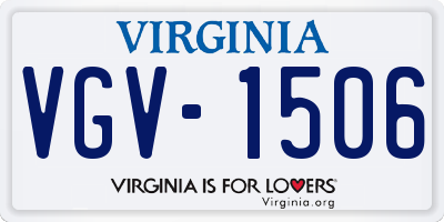 VA license plate VGV1506