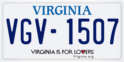 VA license plate VGV1507