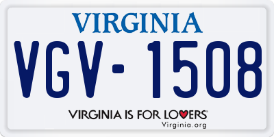 VA license plate VGV1508