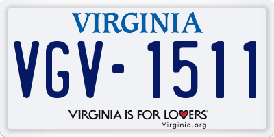 VA license plate VGV1511