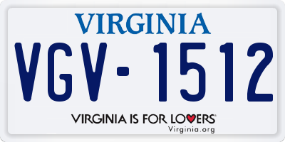 VA license plate VGV1512