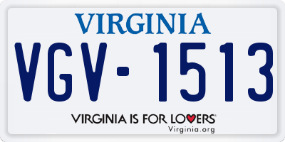 VA license plate VGV1513