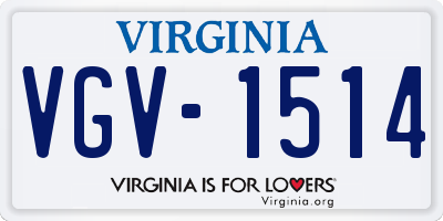 VA license plate VGV1514