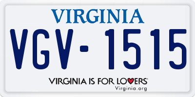 VA license plate VGV1515