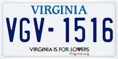 VA license plate VGV1516