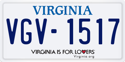 VA license plate VGV1517