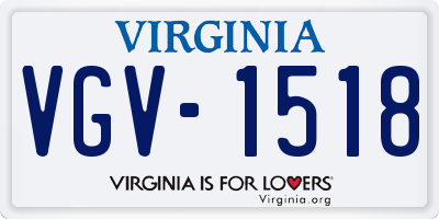 VA license plate VGV1518