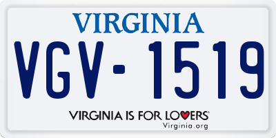 VA license plate VGV1519