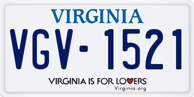 VA license plate VGV1521