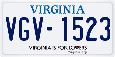 VA license plate VGV1523