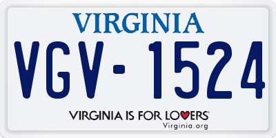 VA license plate VGV1524