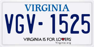 VA license plate VGV1525