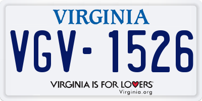 VA license plate VGV1526
