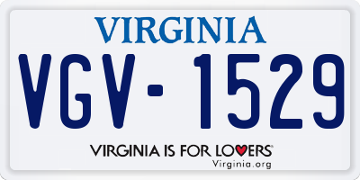 VA license plate VGV1529