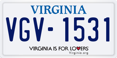 VA license plate VGV1531