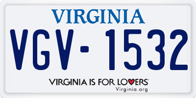 VA license plate VGV1532