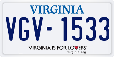 VA license plate VGV1533