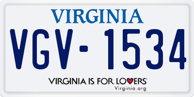 VA license plate VGV1534