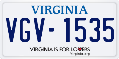 VA license plate VGV1535