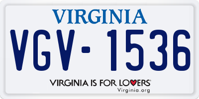 VA license plate VGV1536