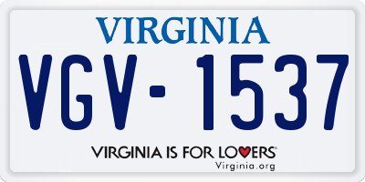 VA license plate VGV1537