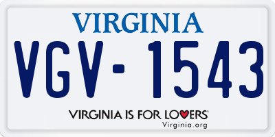 VA license plate VGV1543