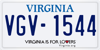 VA license plate VGV1544
