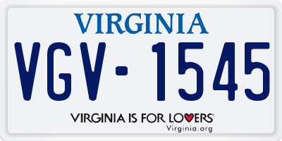 VA license plate VGV1545