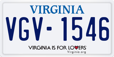 VA license plate VGV1546