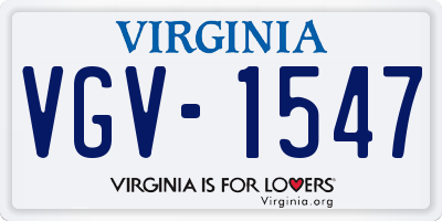 VA license plate VGV1547