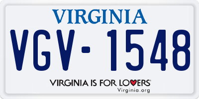 VA license plate VGV1548