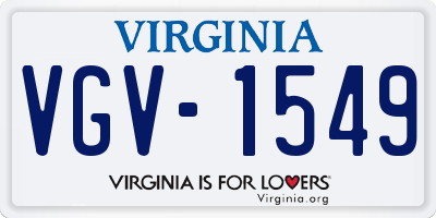 VA license plate VGV1549