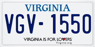 VA license plate VGV1550