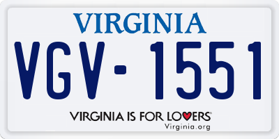 VA license plate VGV1551