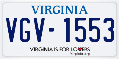 VA license plate VGV1553